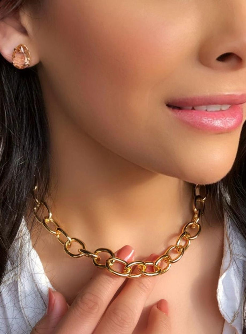 Colar Corrente Elos Ovais G 38cm