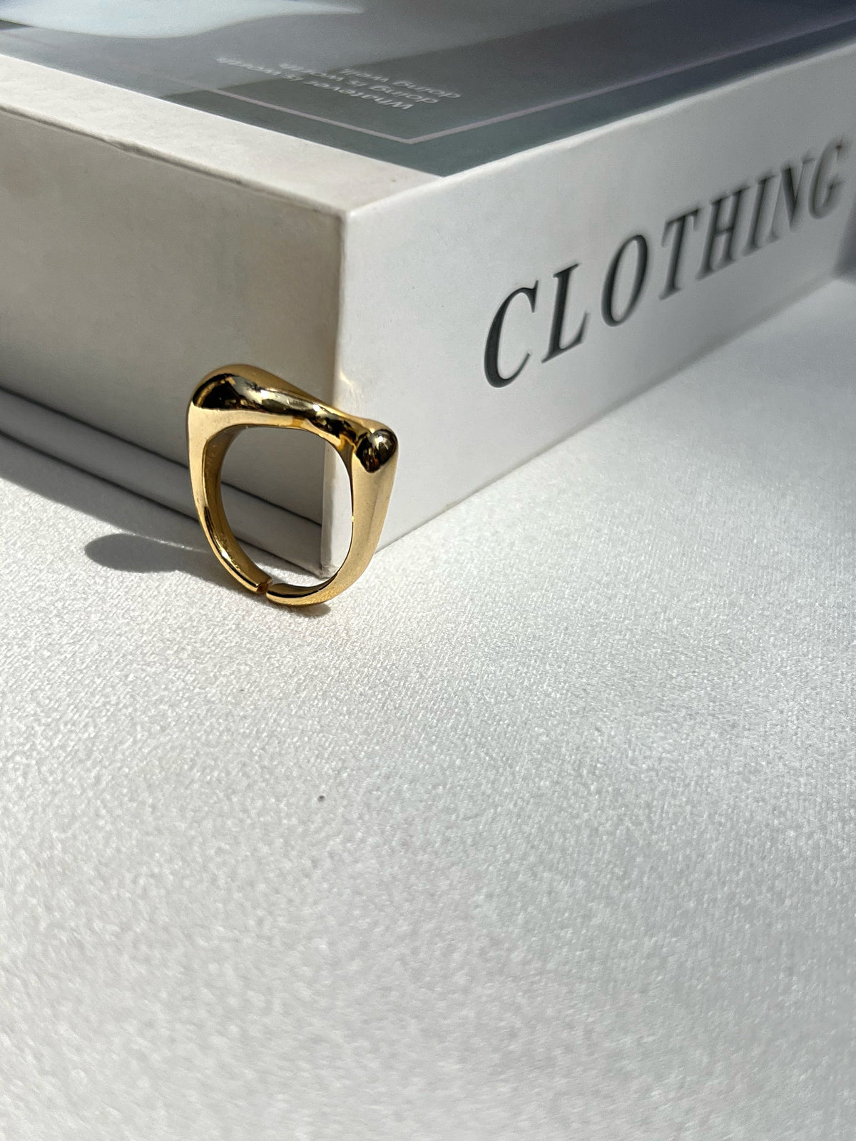 Anel Ondas Orgânico Banho Ouro 18k - Tiff Joias