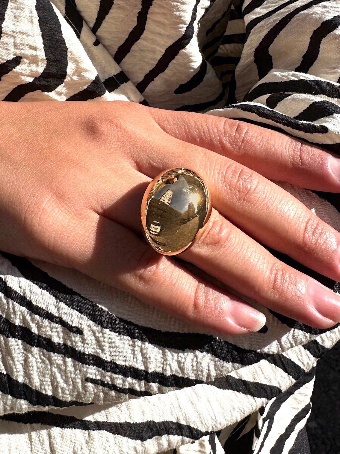 Anel Oval Em Banho Ouro nº18 - Tiff Joias