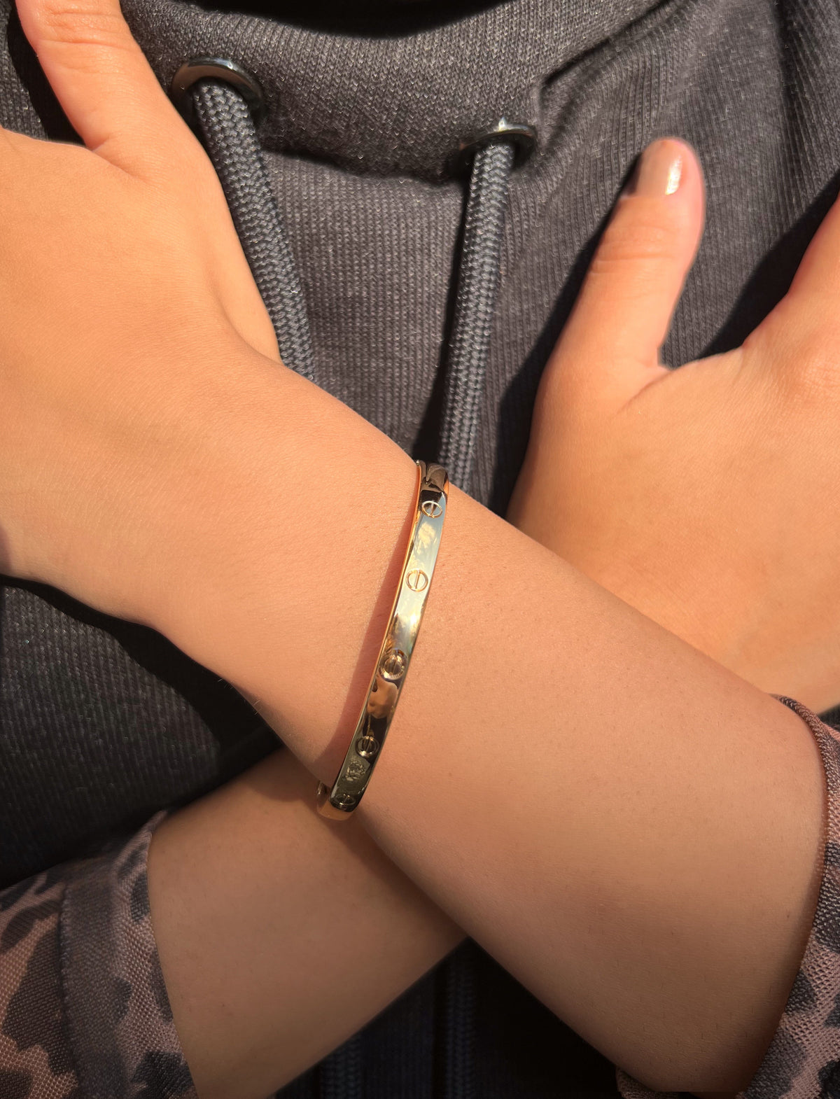Bracelete Fino Parafuso Em Banho Ouro 17cm - Tiff Joias