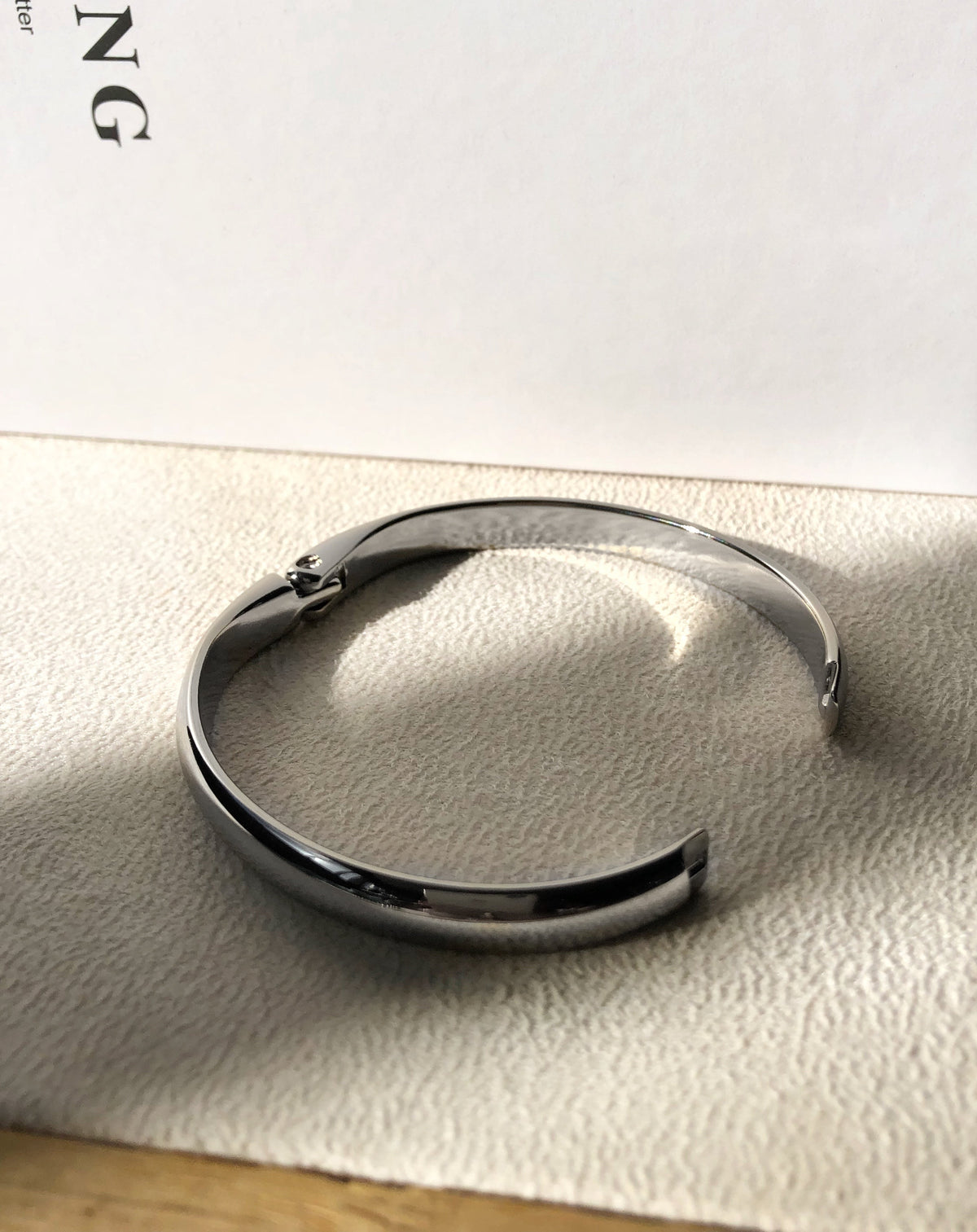 Bracelete Liso Em Banho Ródio Branco 17cm - Tiff Joias