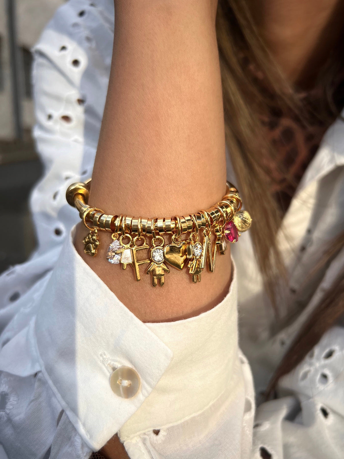 Bracelete Liso Para Pingentes Personalizados - Tiff Joias