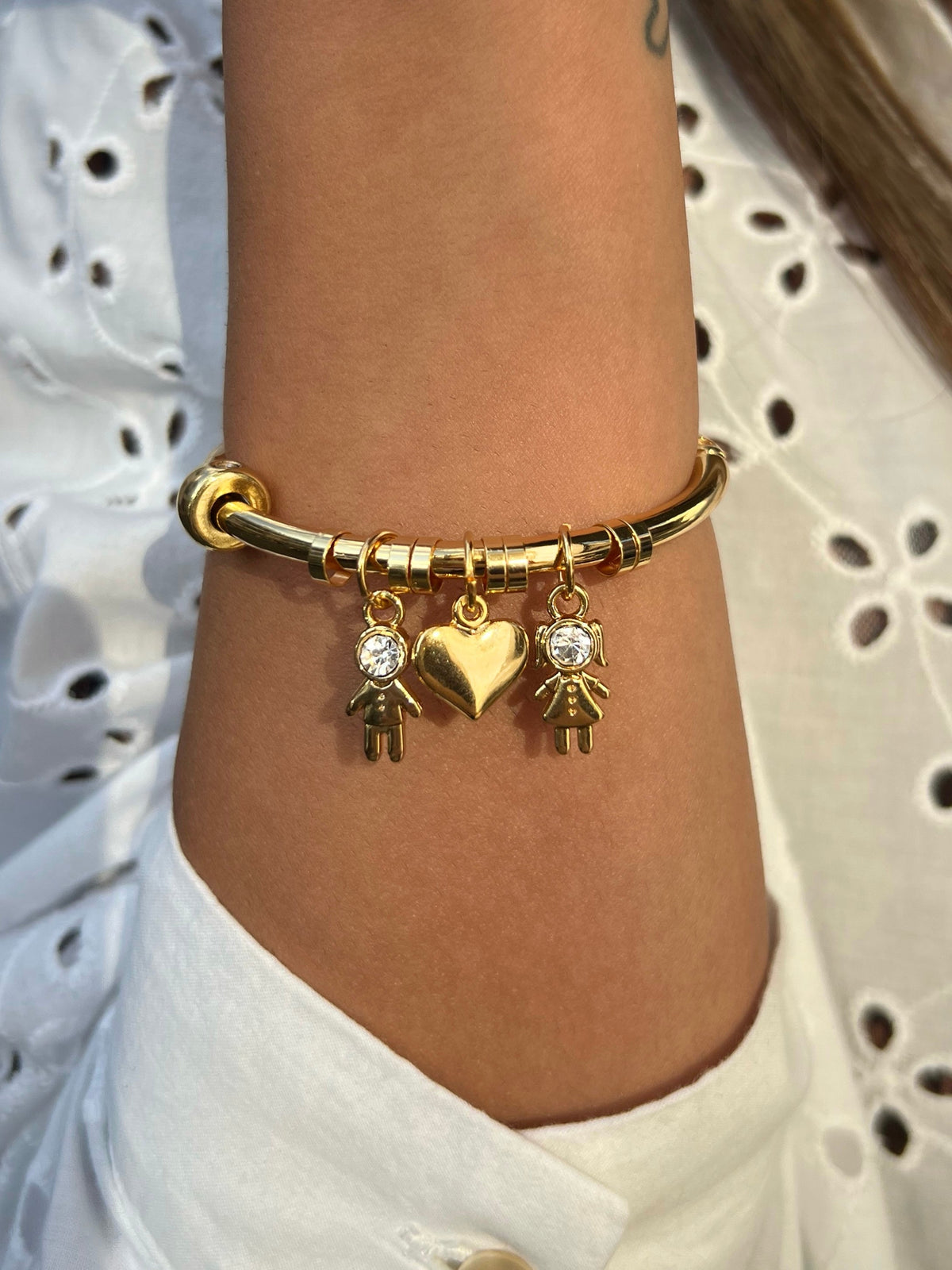 Bracelete Liso Para Pingentes Personalizados - Tiff Joias