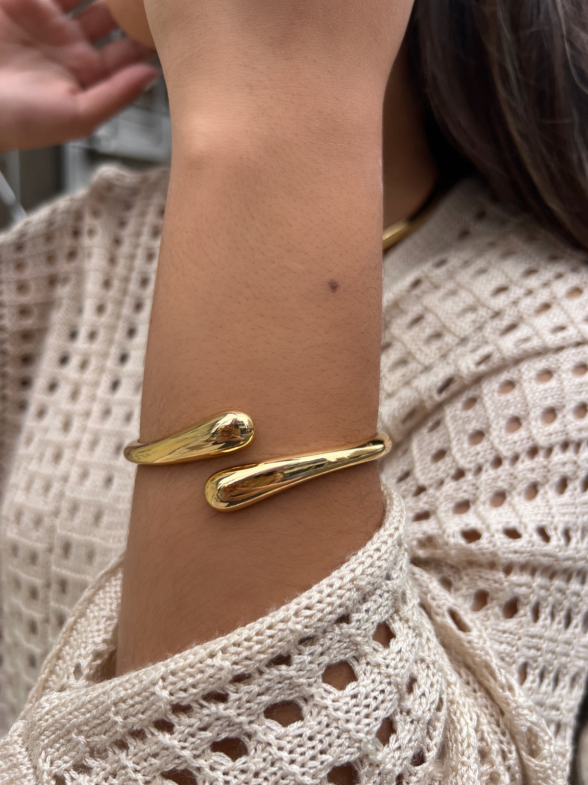 Bracelete Orgânico Banho Ouro 18k - Tiff Joias