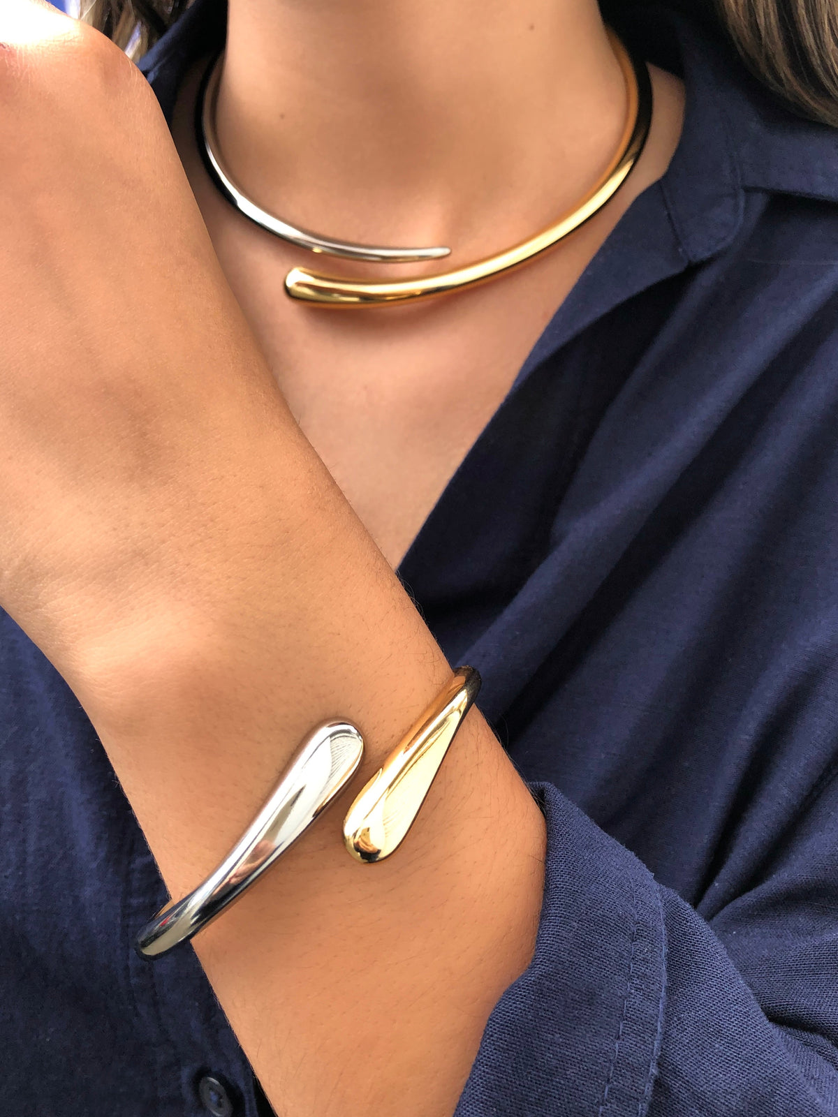 Bracelete Orgânico Duo Banho - Tiff Joias