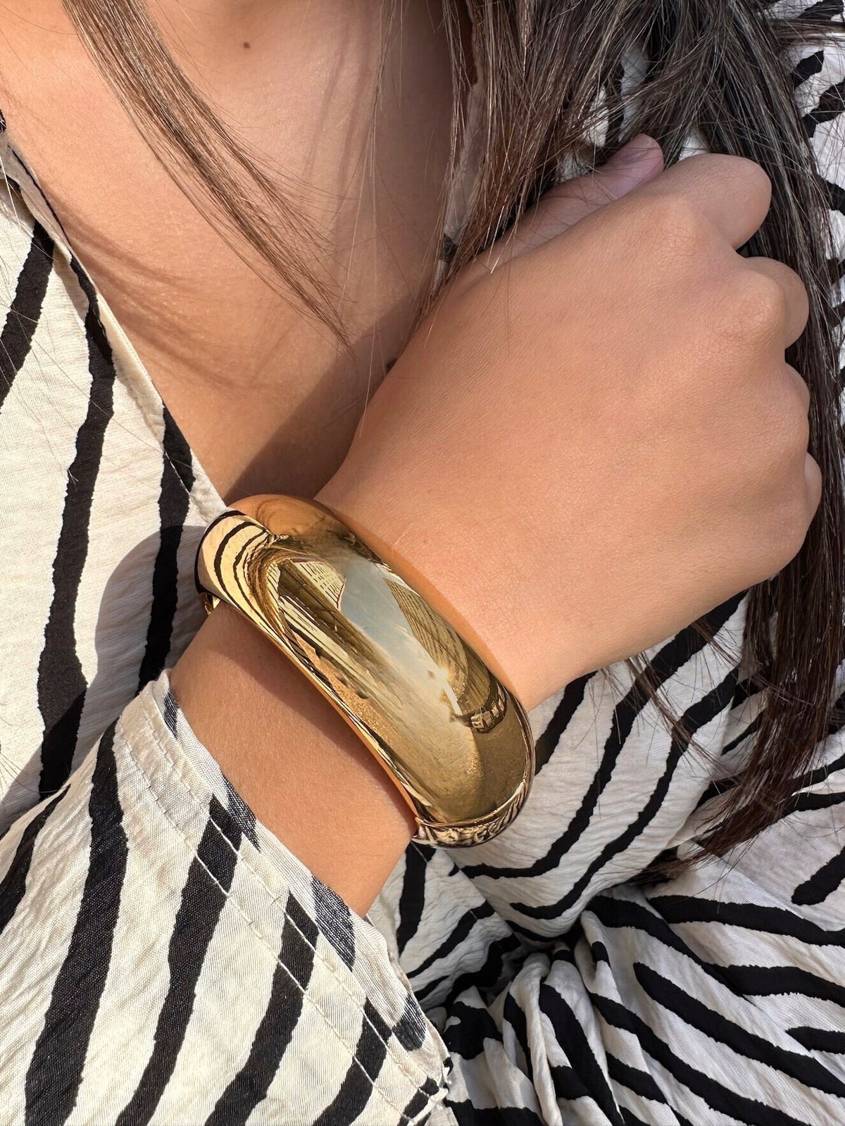 Bracelete Puff Em Banho Ouro 18k - Tiff Joias