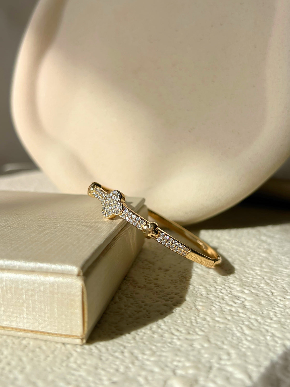 Bracelete Trevo Banho Ouro 18k Cravejado - Tiff Joias