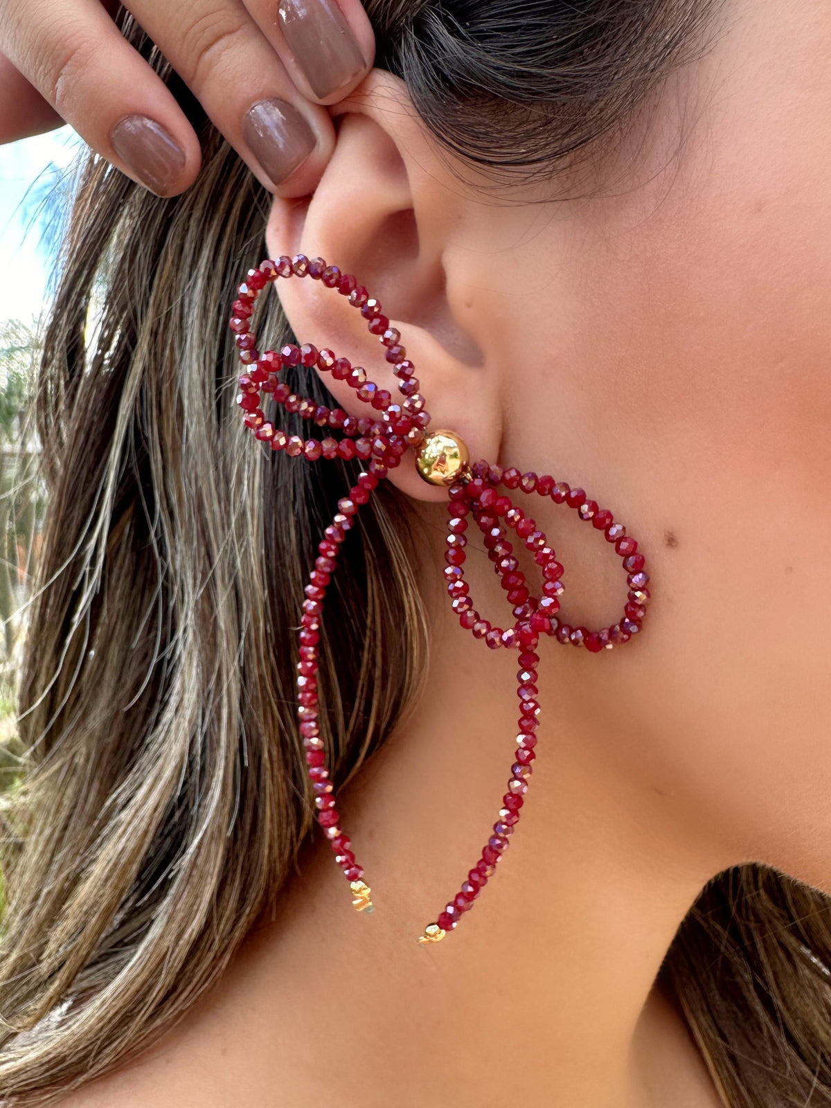 Brinco Laço Vermelho Cherry - Tiff Joias