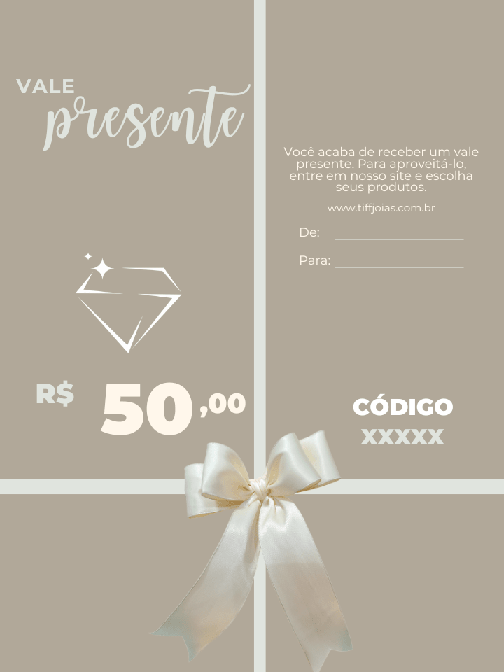 Cartões Presentes Tiff Joias - Tiff Joias