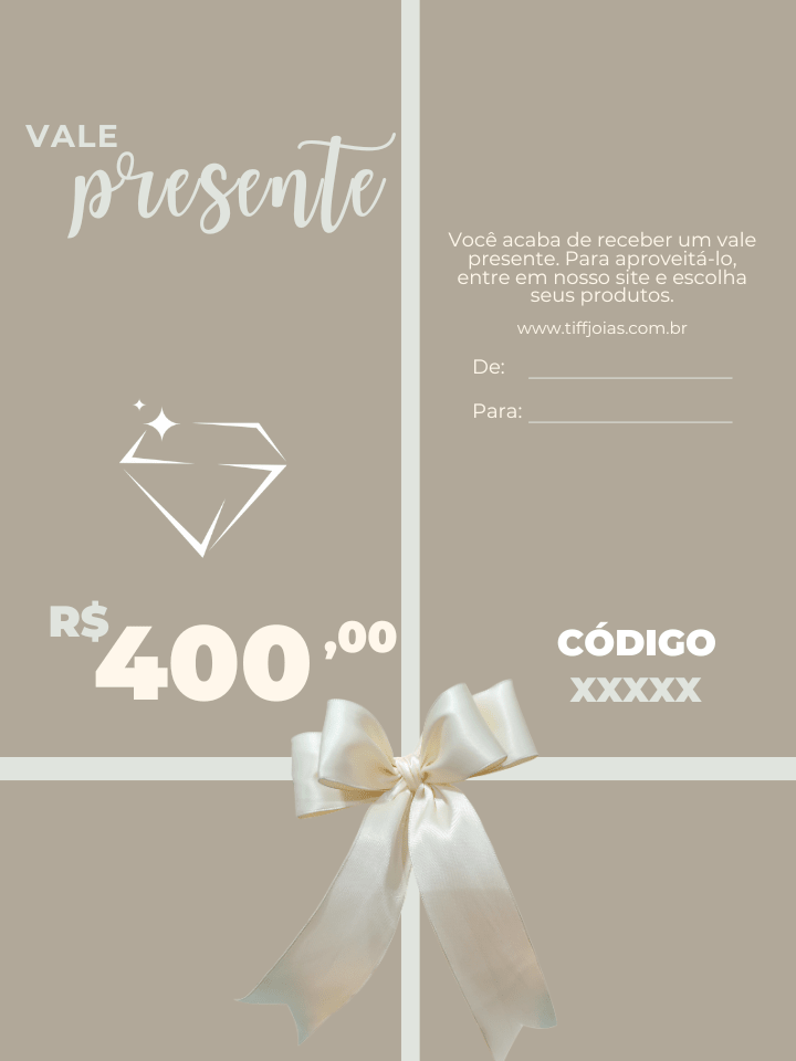 Cartões Presentes Tiff Joias - Tiff Joias