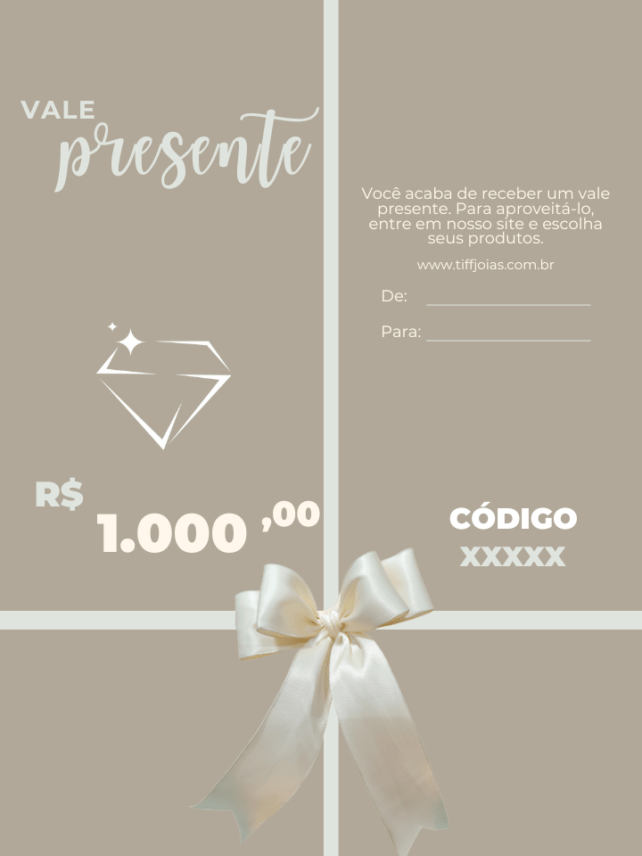 Cartões Presentes Tiff Joias - Tiff Joias