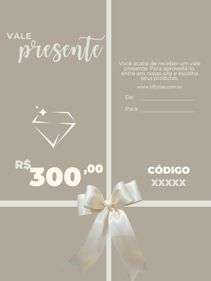 Cartões Presentes Tiff Joias - Tiff Joias