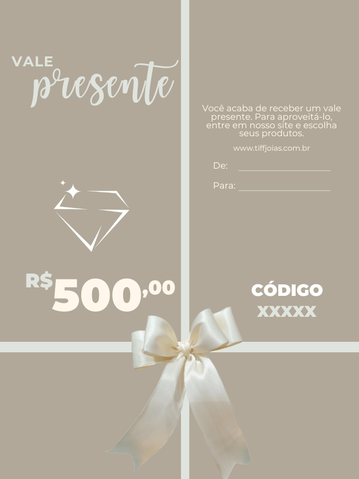 Cartões Presentes Tiff Joias - Tiff Joias