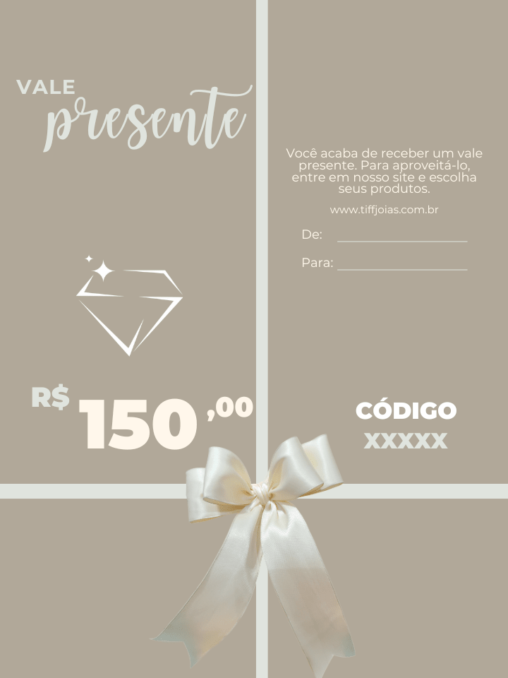 Cartões Presentes Tiff Joias - Tiff Joias