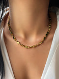 Colar Hematitas Quadradas Banho Ouro 18k 40cm - Tiff Joias
