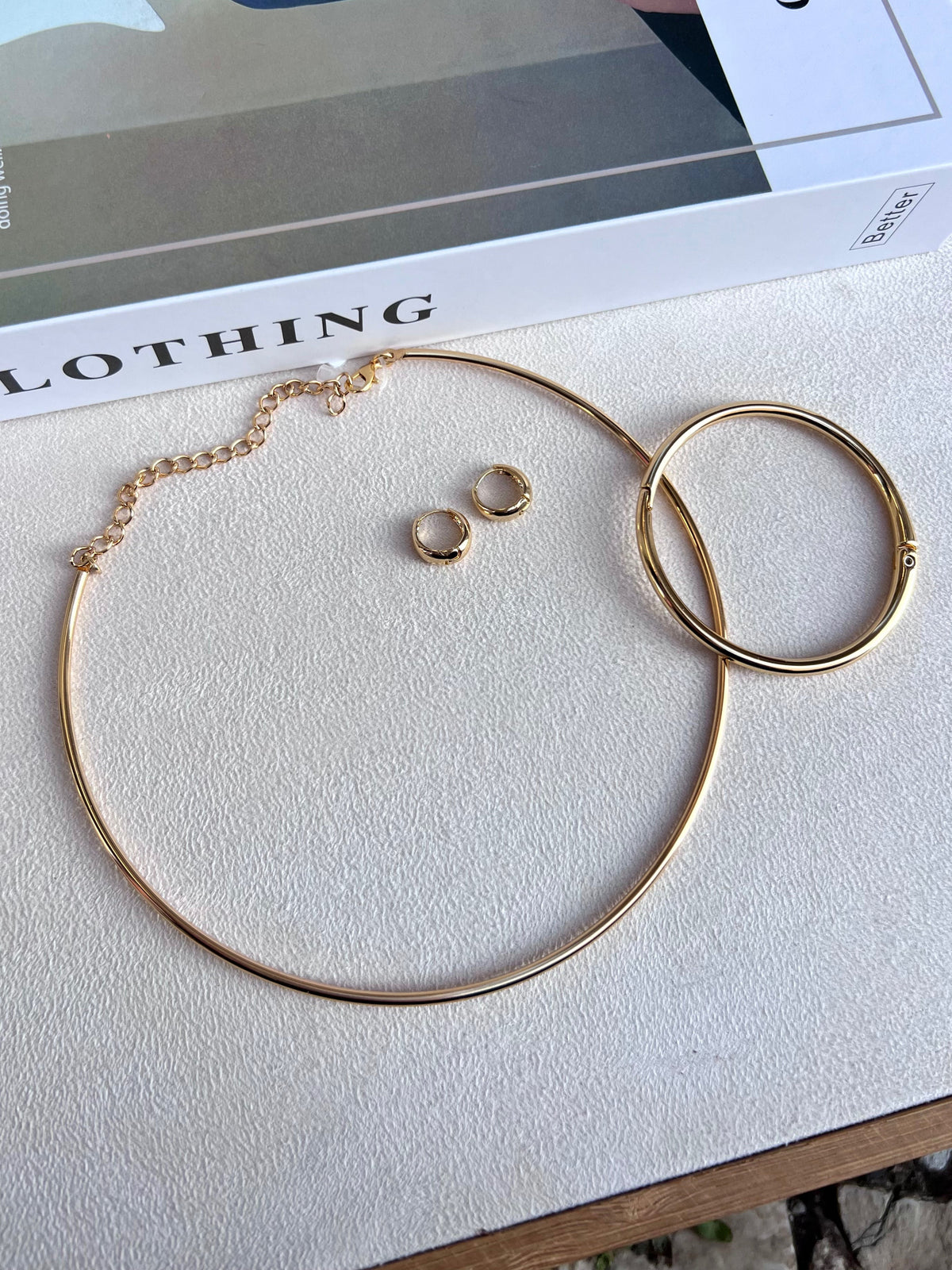 Conjunto Arco Liso Fino - Tiff Joias
