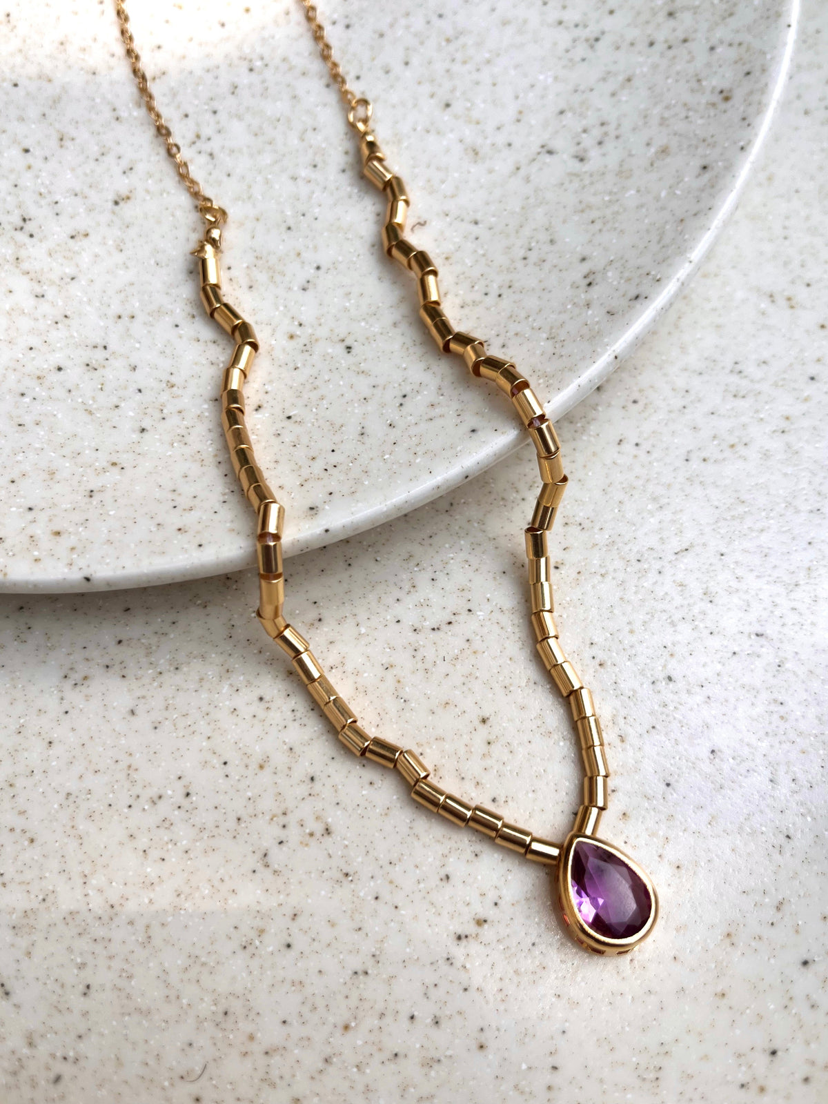 Conjunto Colar e Brinco Diana Ametista - Tiff Joias