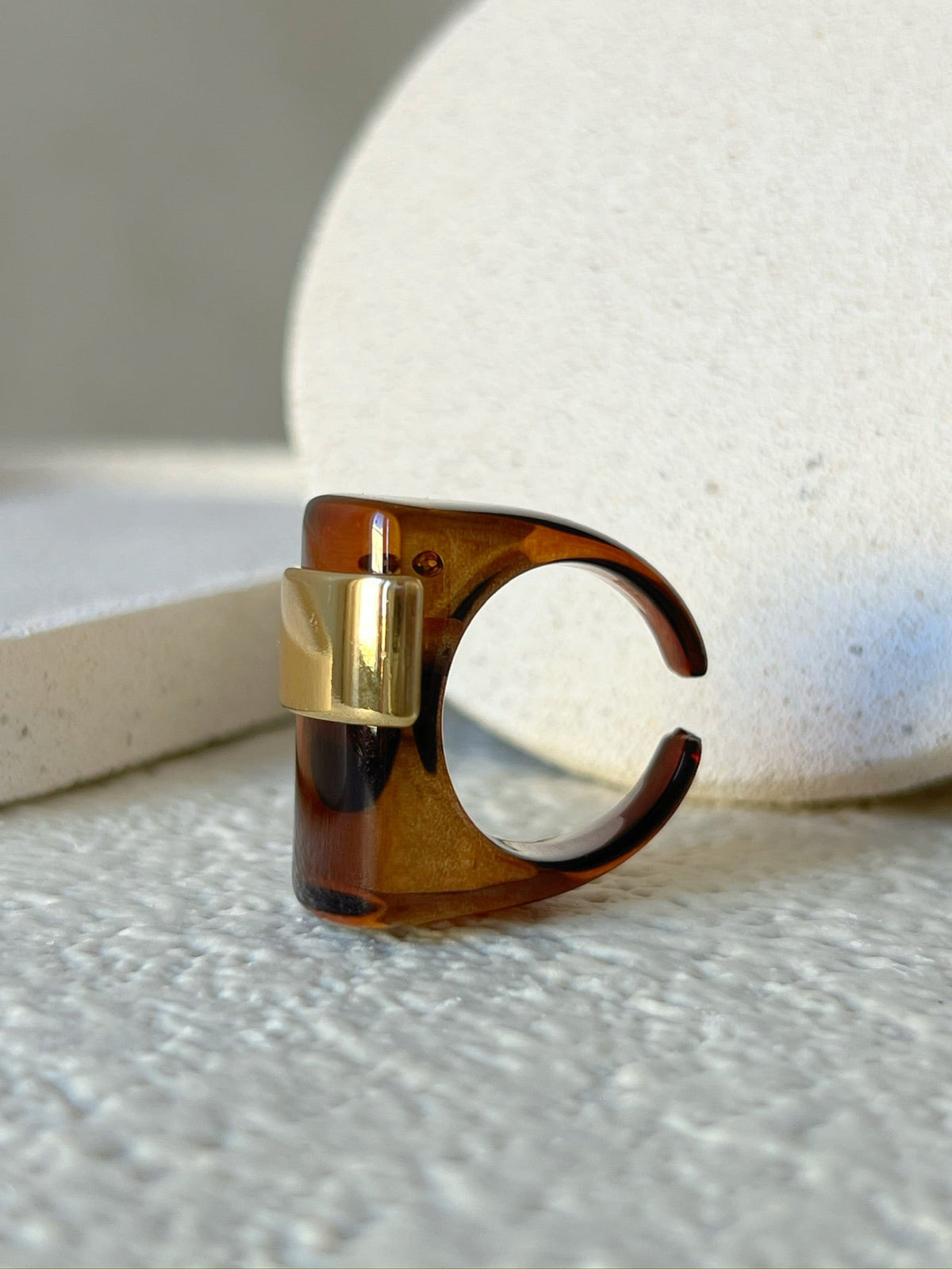 Conjunto De Três Peças Banho Ouro e Detalhes Marrom - Tiff Joias