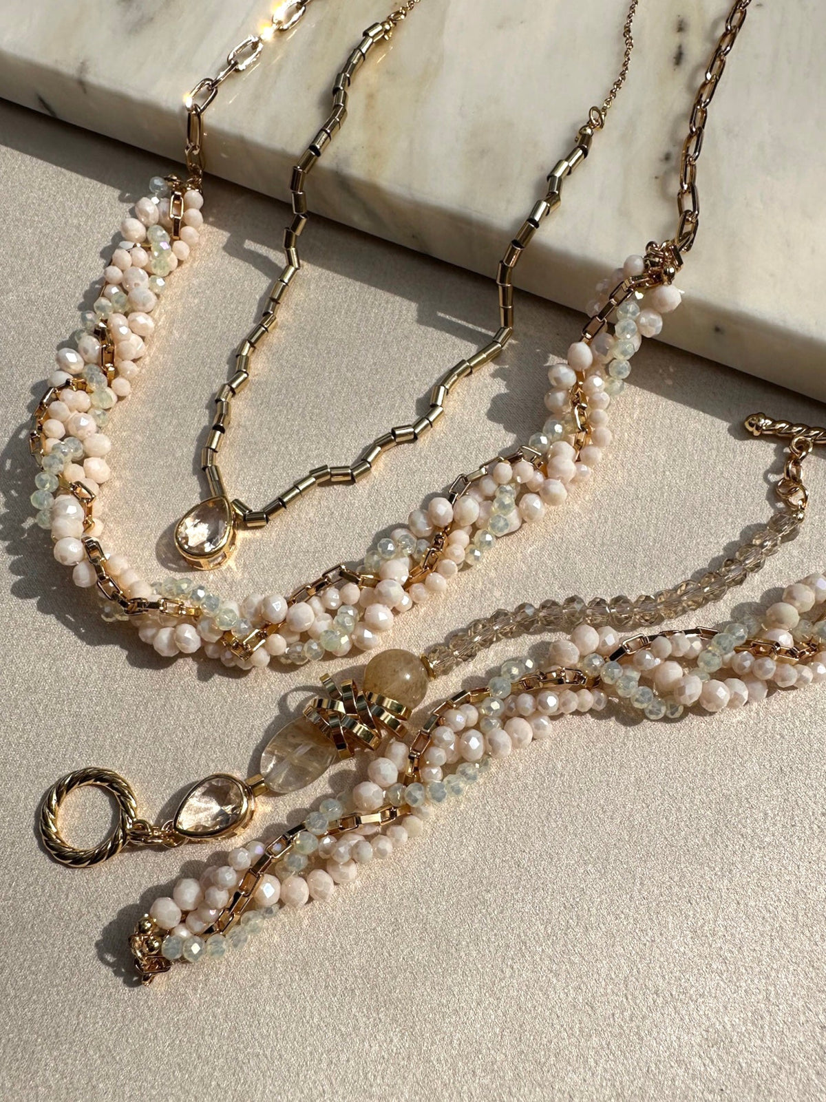 Conjunto Rebeca New Com Cristais Nude - Tiff Joias