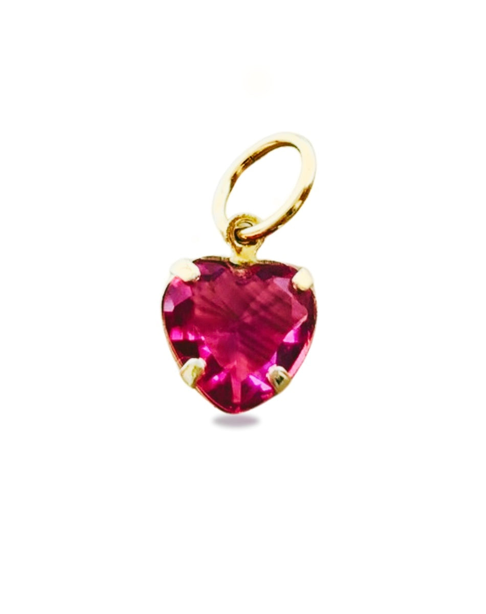 Pingente Coração Cristal Cor Pink*