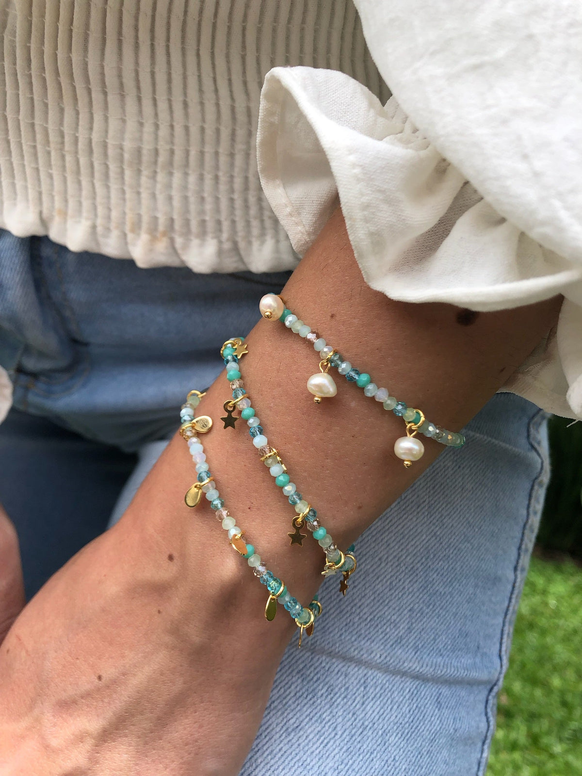 Mix De Pulseiras Cristais Mix Caribe - Tiff Joias