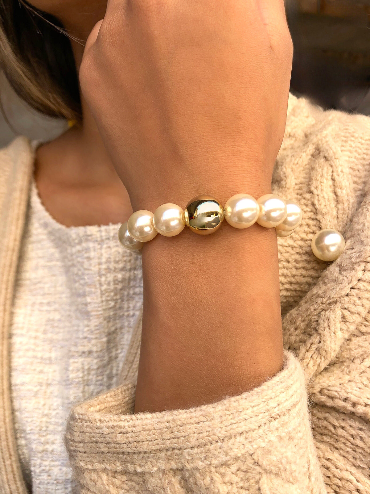 Mix De Pulseiras De Pérolas Pingentes Pendurados - Tiff Joias