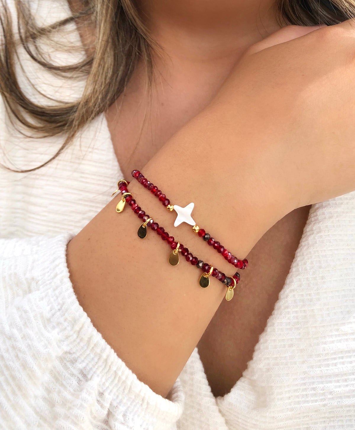 Mix De Pulseiras Lais Vermelho Cherry - Tiff Joias