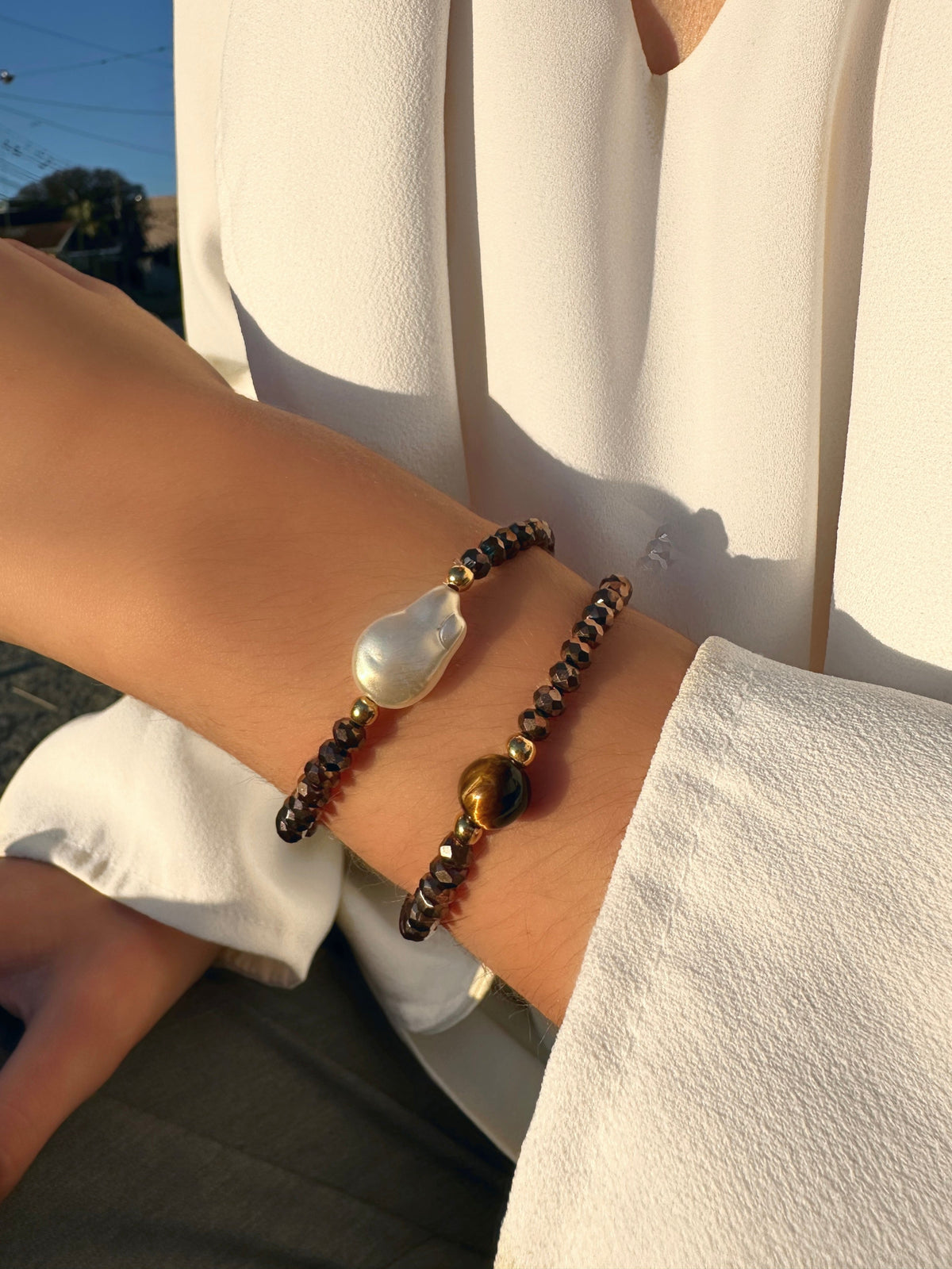 Mix de Pulseiras Marrom Metalizado - Tiff Joias