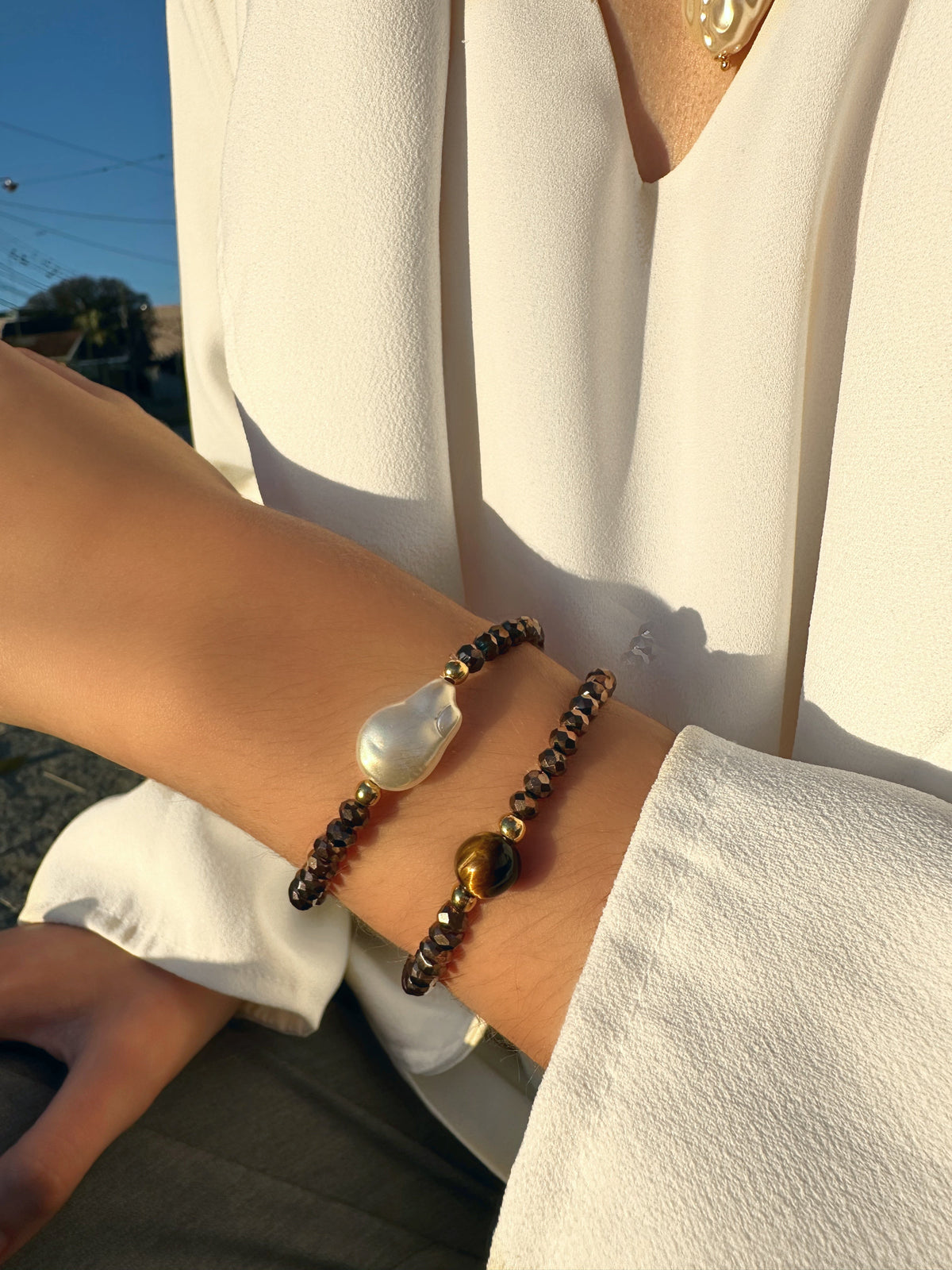 Mix de Pulseiras Marrom Metalizado - Tiff Joias