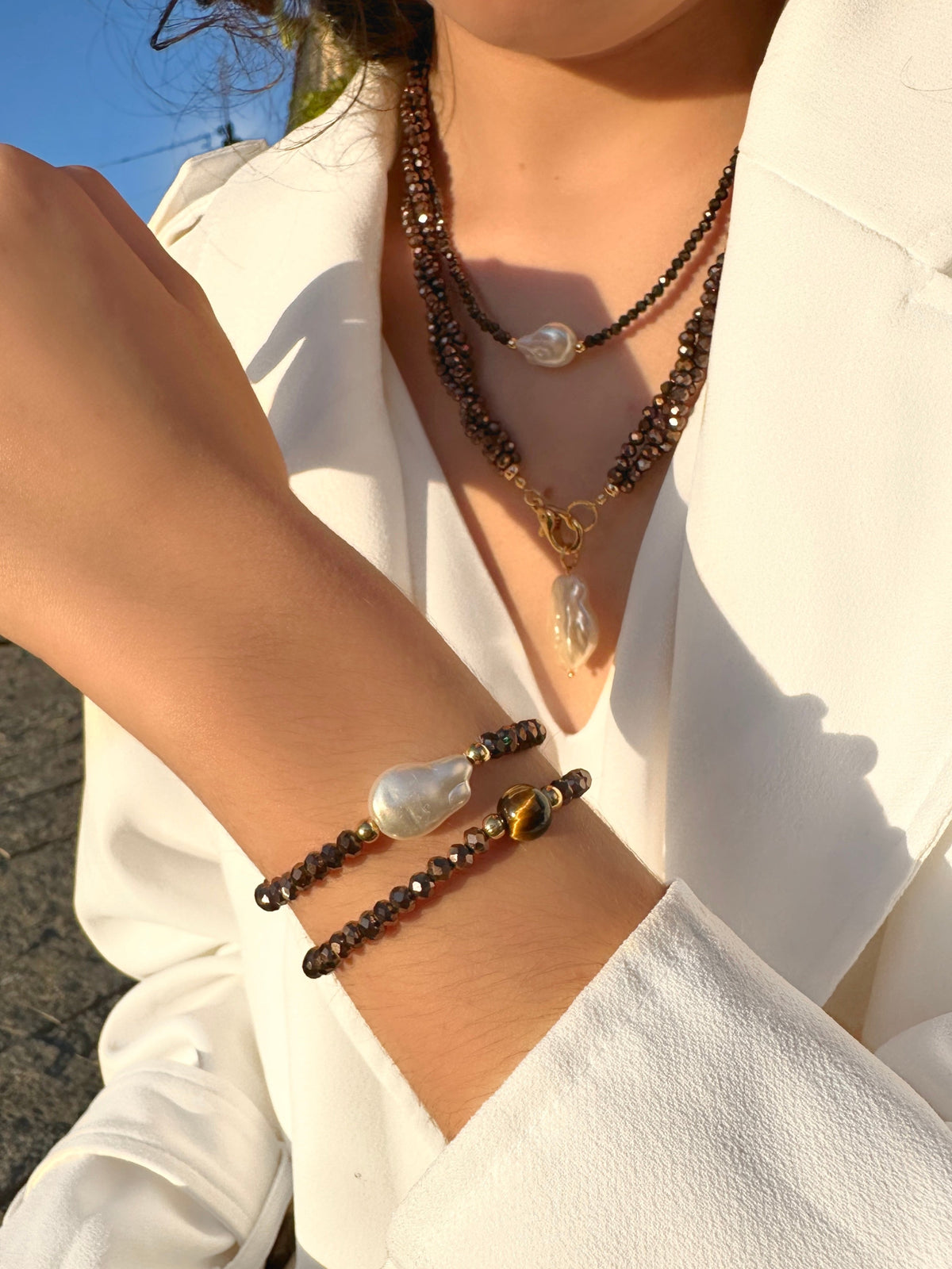 Mix de Pulseiras Marrom Metalizado - Tiff Joias