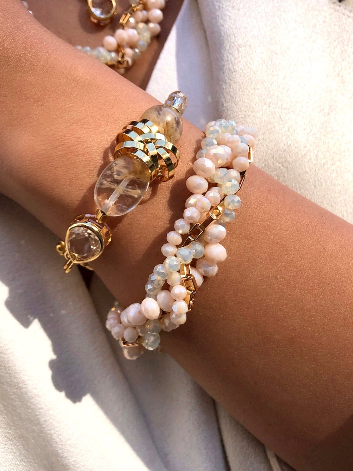 Mix De Pulseiras Rebeca Nude - Tiff Joias