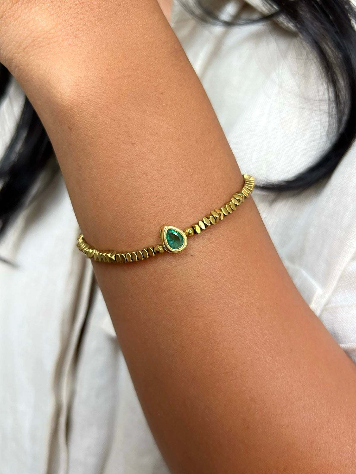 Mix De Três Pulseiras Hematita Com Amazonita e Turquesa Africana - Tiff Joias