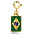 Pingente Bandeira Brasil Com Fecho