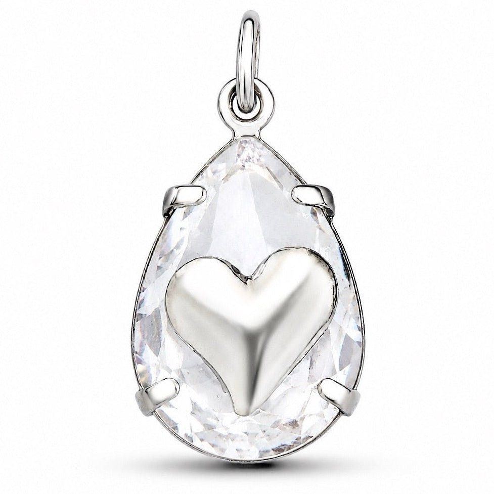Pingente Cristal Coração Ródio* - Tiff Joias