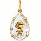 Pingente Cristal Menino Banho Ouro*