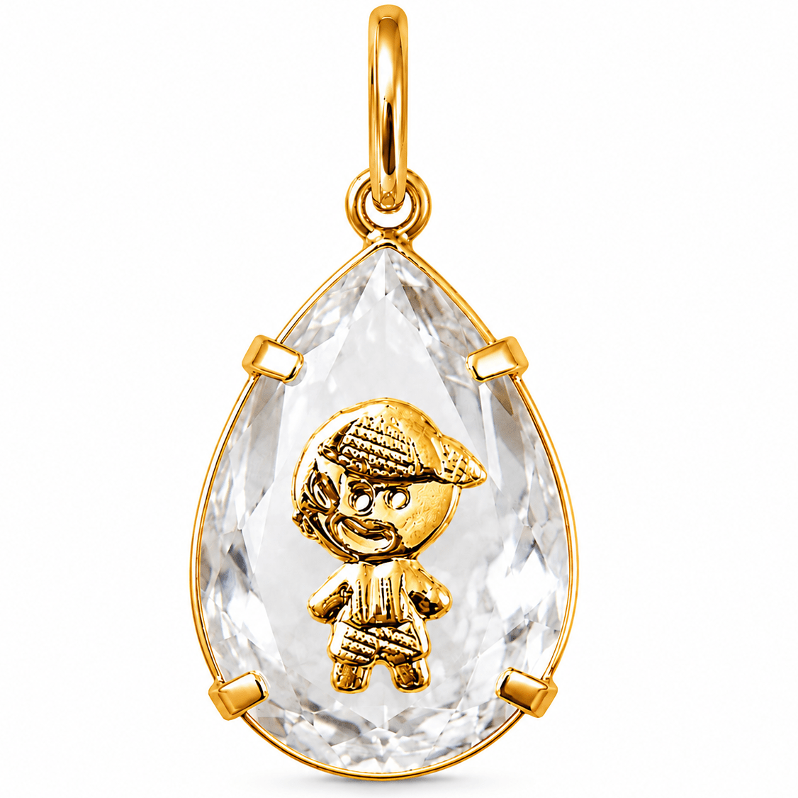 Pingente Cristal Menino Banho Ouro* - Tiff Joias