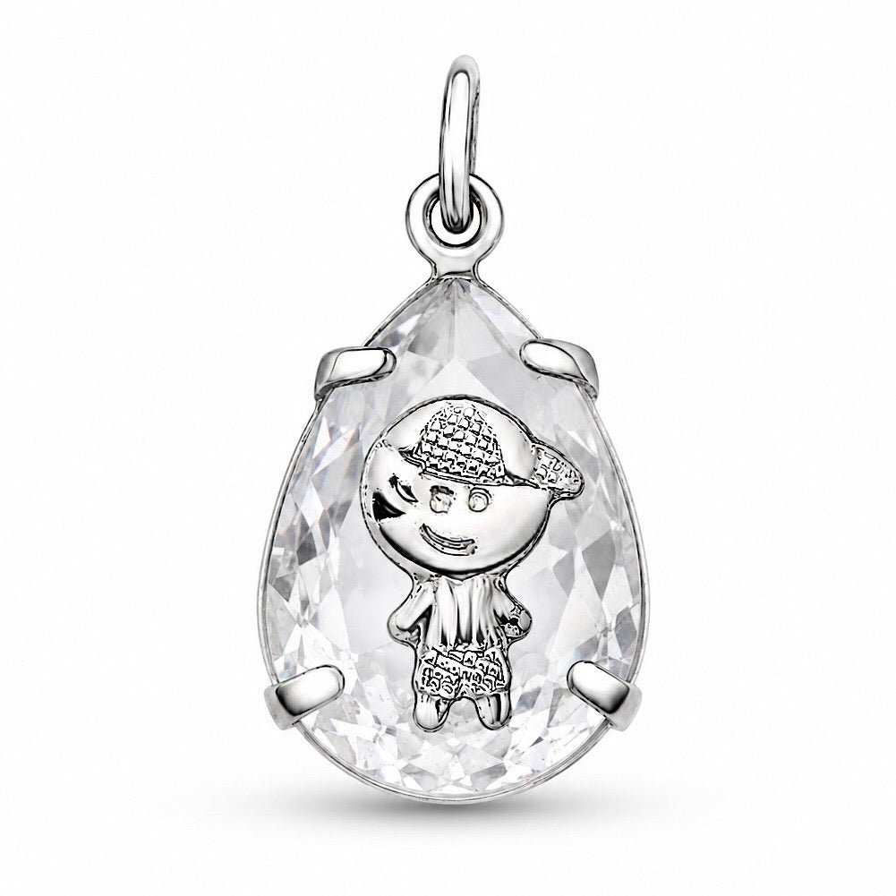 Pingente Cristal Menino Ródio* - Tiff Joias