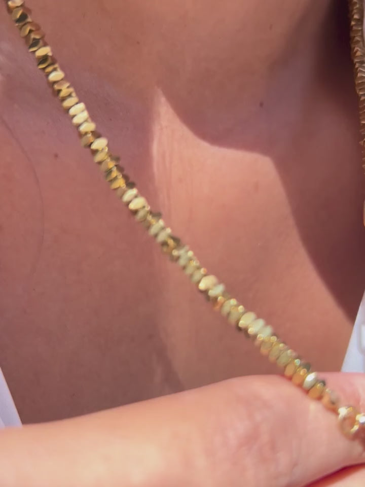 Colar Hematitas Com Pins Removíveis e Pérola Barroca 50cm