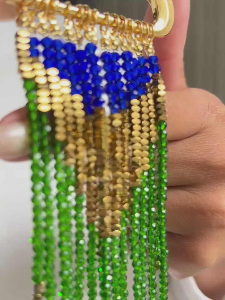 Broche Bandeira Brasil Com Hematitas e Estrelas