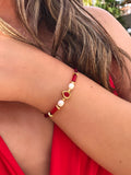 Pulseira Carol Vermelho Cherry Mini Gota 16cm - Tiff Joias