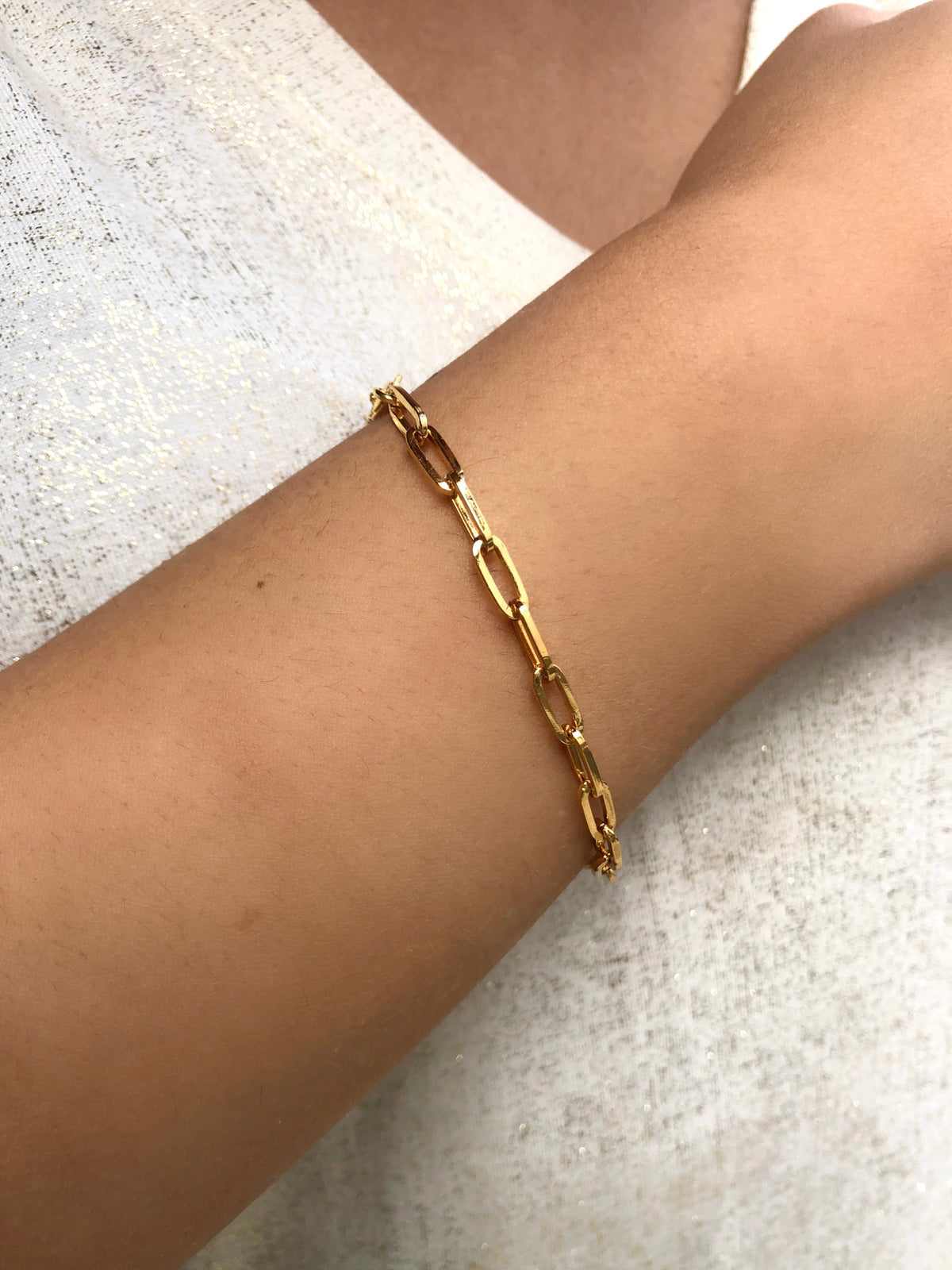 Pulseira De Corrente Elos Fina Fecho Lagosta 16cm - Tiff Joias