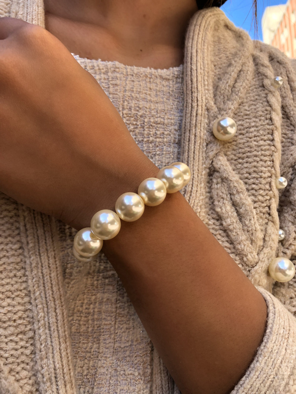 Pulseira De Pérolas Grande - Tiff Joias