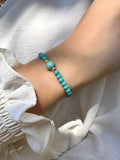 Pulseira De Silicone Com Pedra Na Cor Turquesa - Tiff Joias