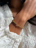 Pulseira Hematita Banho Ouro Com Gota Cor Cristal 16cm - Tiff Joias