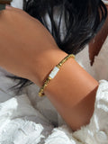 Pulseira Hematita Com Discos Madrepérola 17cm - Tiff Joias