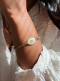 Pulseira Hematita Com Madrepérola 17cm - Tiff Joias