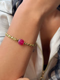 Pulseira Hematita Com Pedra Facetada Jade Rubi 17cm - Tiff Joias