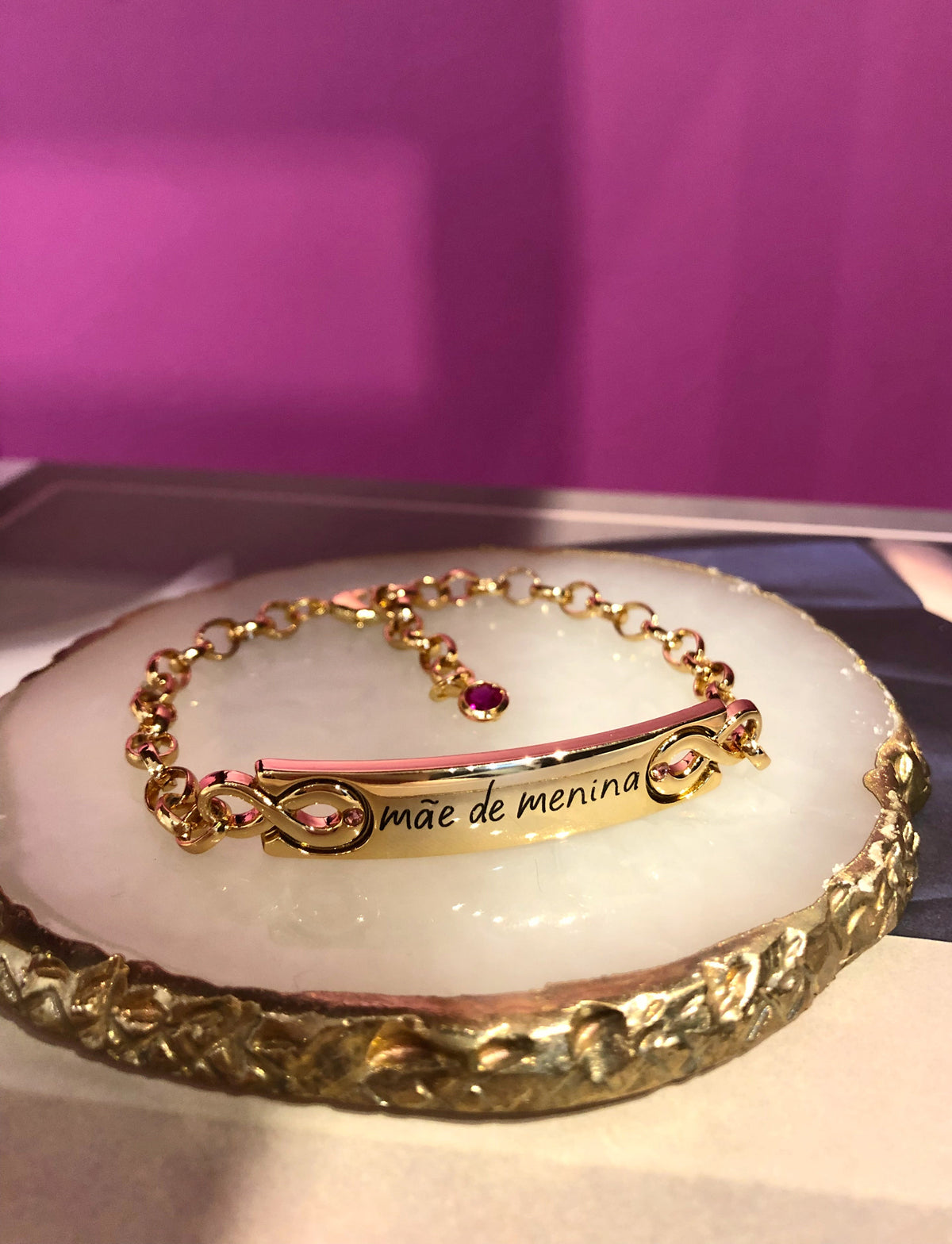 Pulseira Mãe De Menina 20cm - Tiff Joias