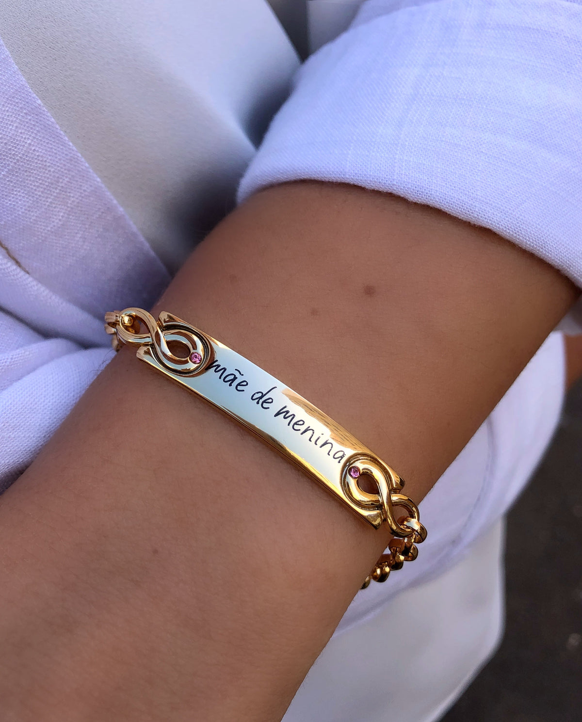 Pulseira Mãe De Menina 20cm - Tiff Joias