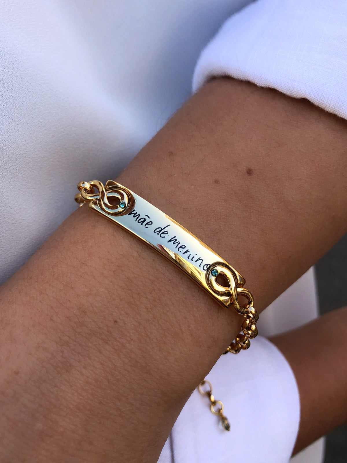 Pulseira Mãe De Menino 20cm - Tiff Joias